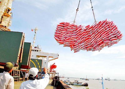 Rice loading at a seaport in HCMC (Photo: SGGP)